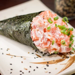 Temaki de kani com Maionese Japonesa